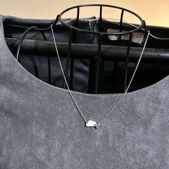 Dainty Silver 925 Cloud and Paper Airplane Pendant on Silver 925 Chain - Picture 15 of 15